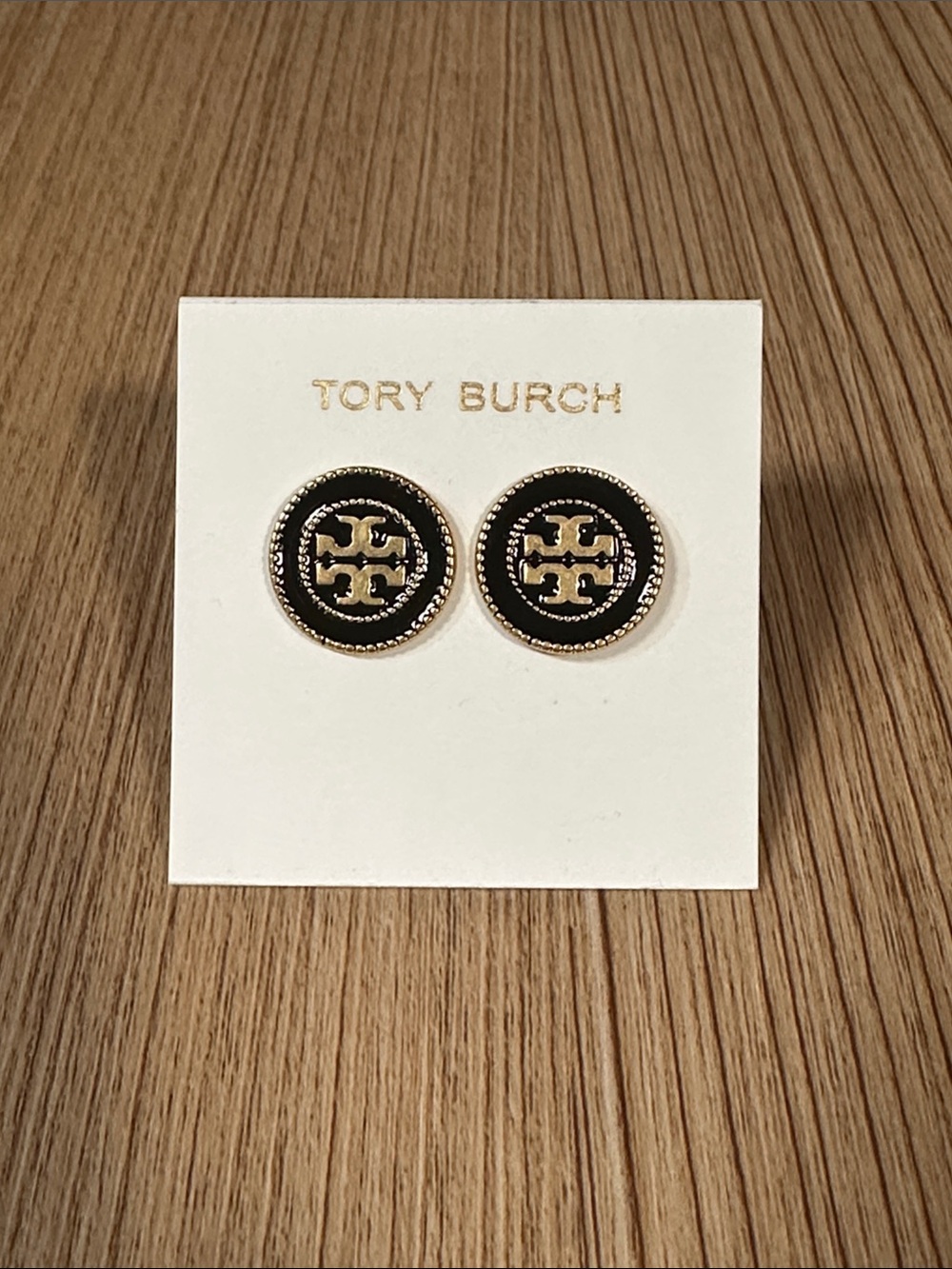 Tory Burch Circle T Logo Stud Earrings